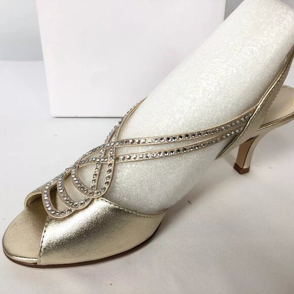 Caparros Women's Philomena Evening Wedding Sandals Gold Metallic Size 7.5M - Picture 6 of 8